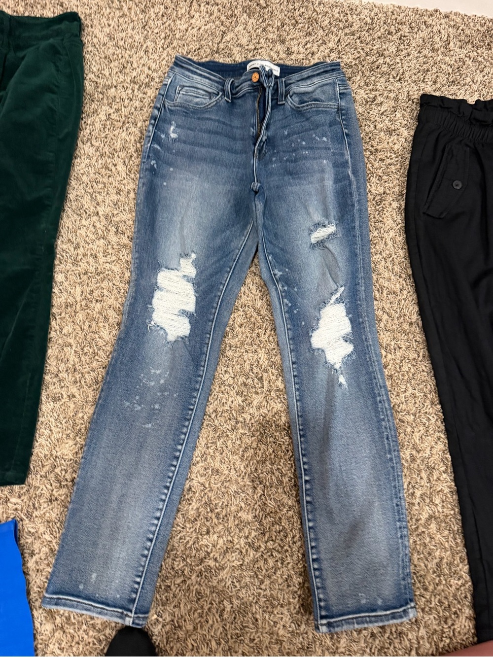 Women's Distressed Blue Boot Cut Jeans